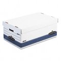 Bankers Box Bankers Box 0070205 Stor/File Storage Box- Legal- Locking Lid- White/Blue- 4/Carton 70205